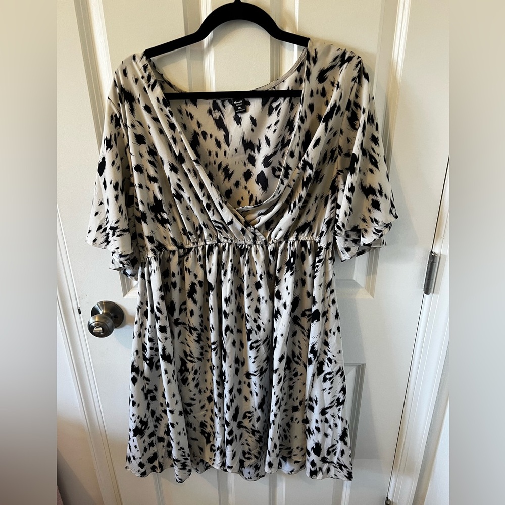 Black and White Animal Print Dress - SHEIN- size 1x